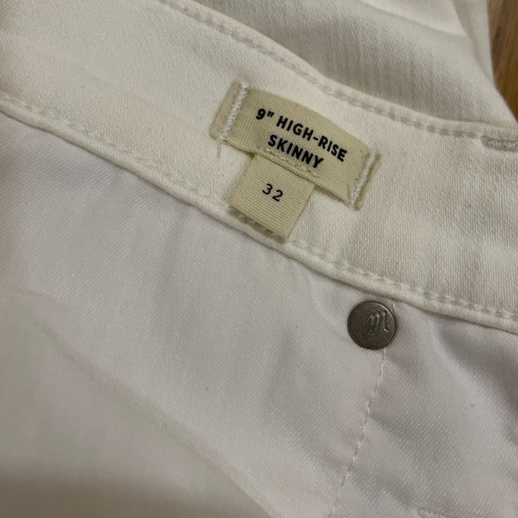 White Madewell 9" High waisted skinny jeans- Size 32 - Picture 5 of 7